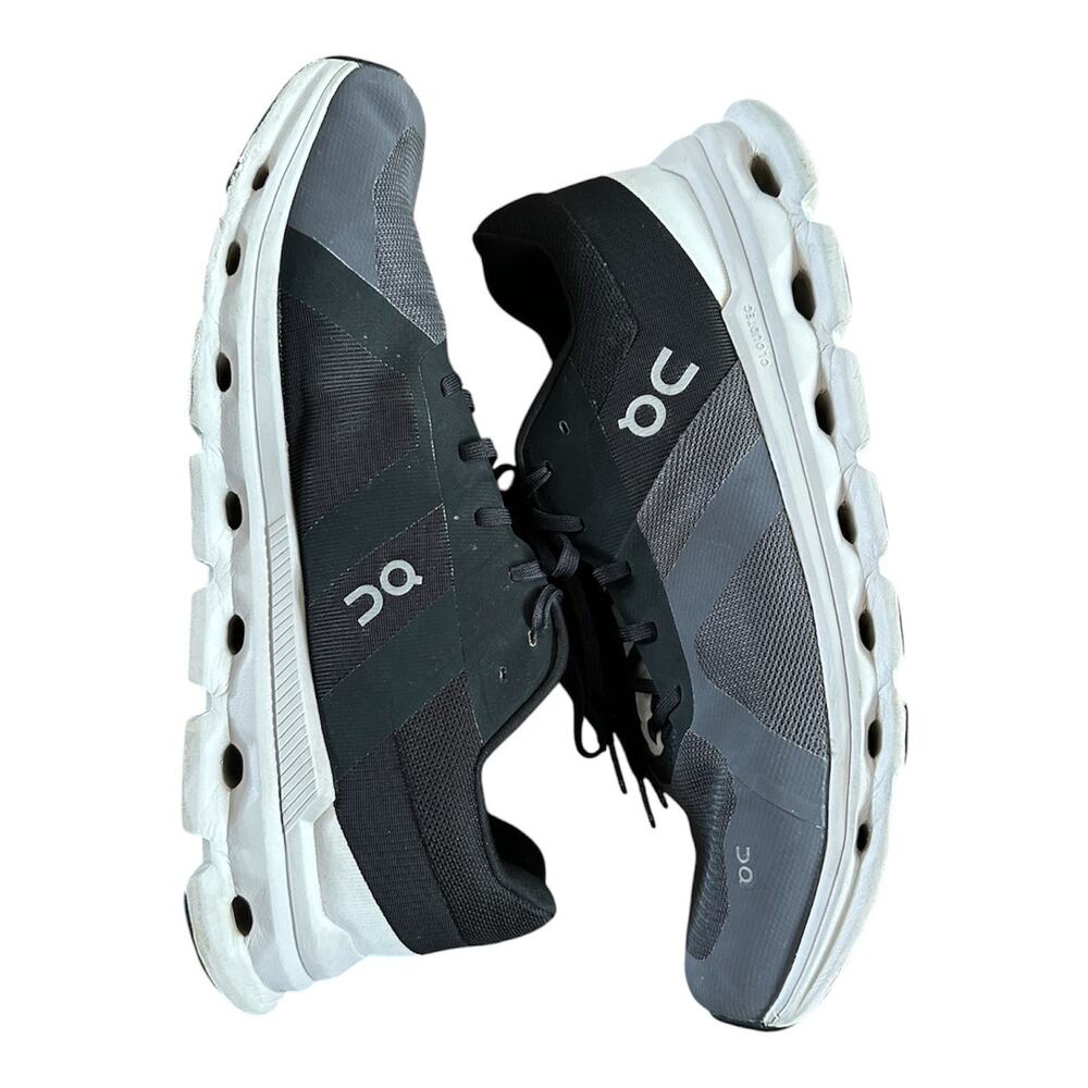On Cloud Runner Mens Size 13 Shoes Gray Black Running Gym Cushion Lace Up